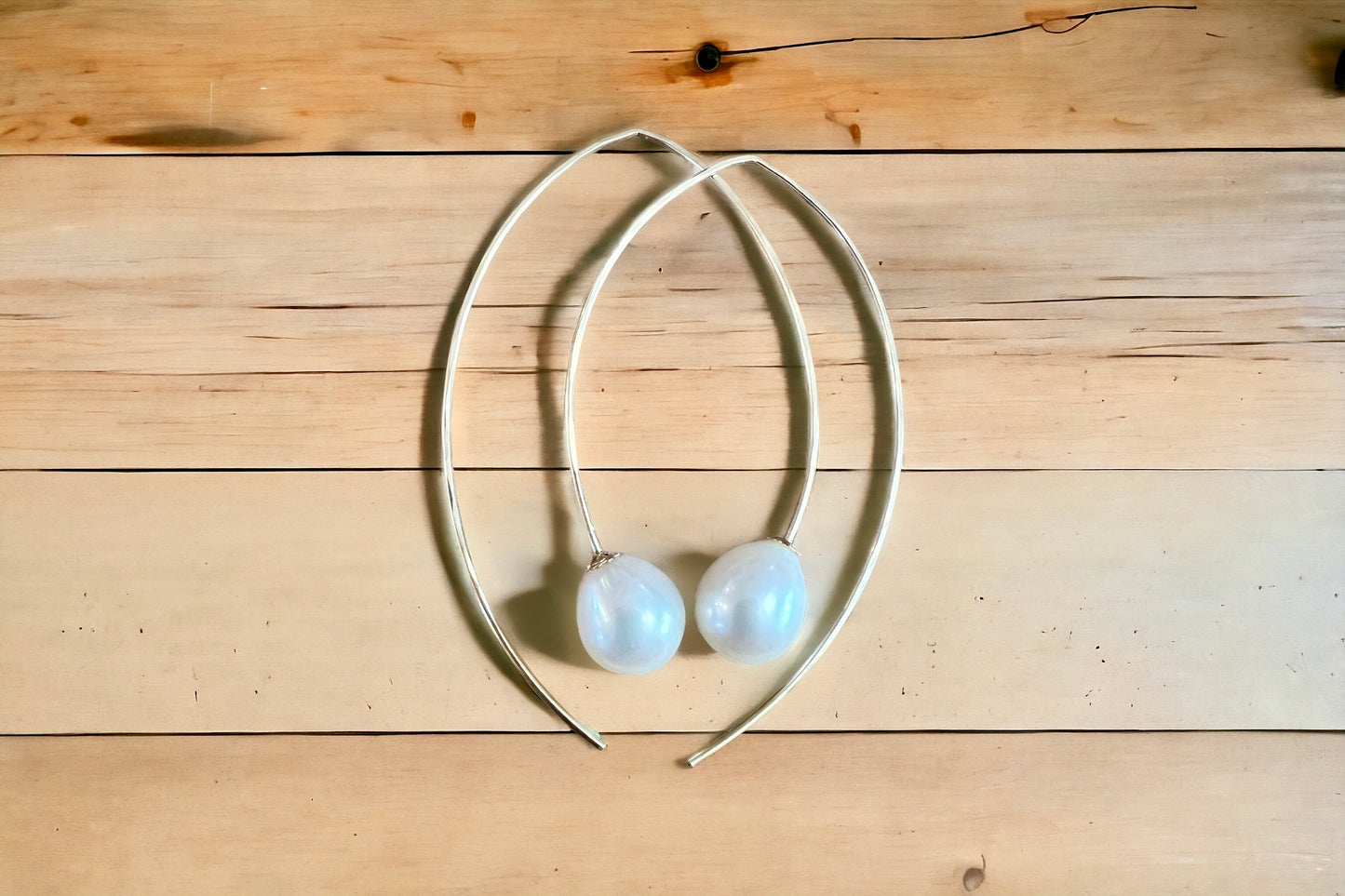 Edison White Open Hoops