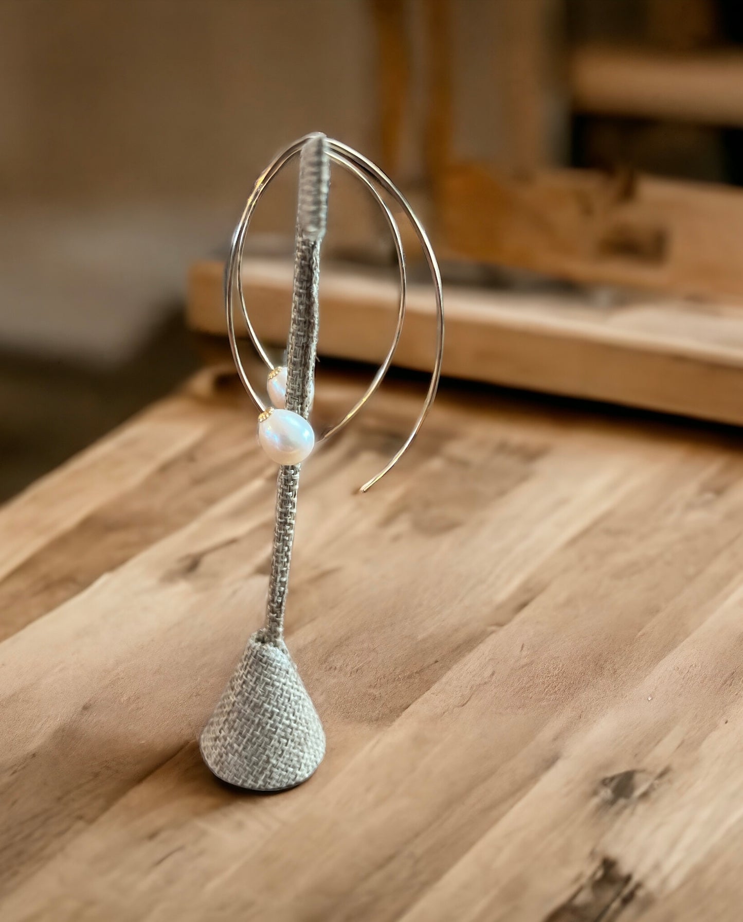 Edison White Open Hoops
