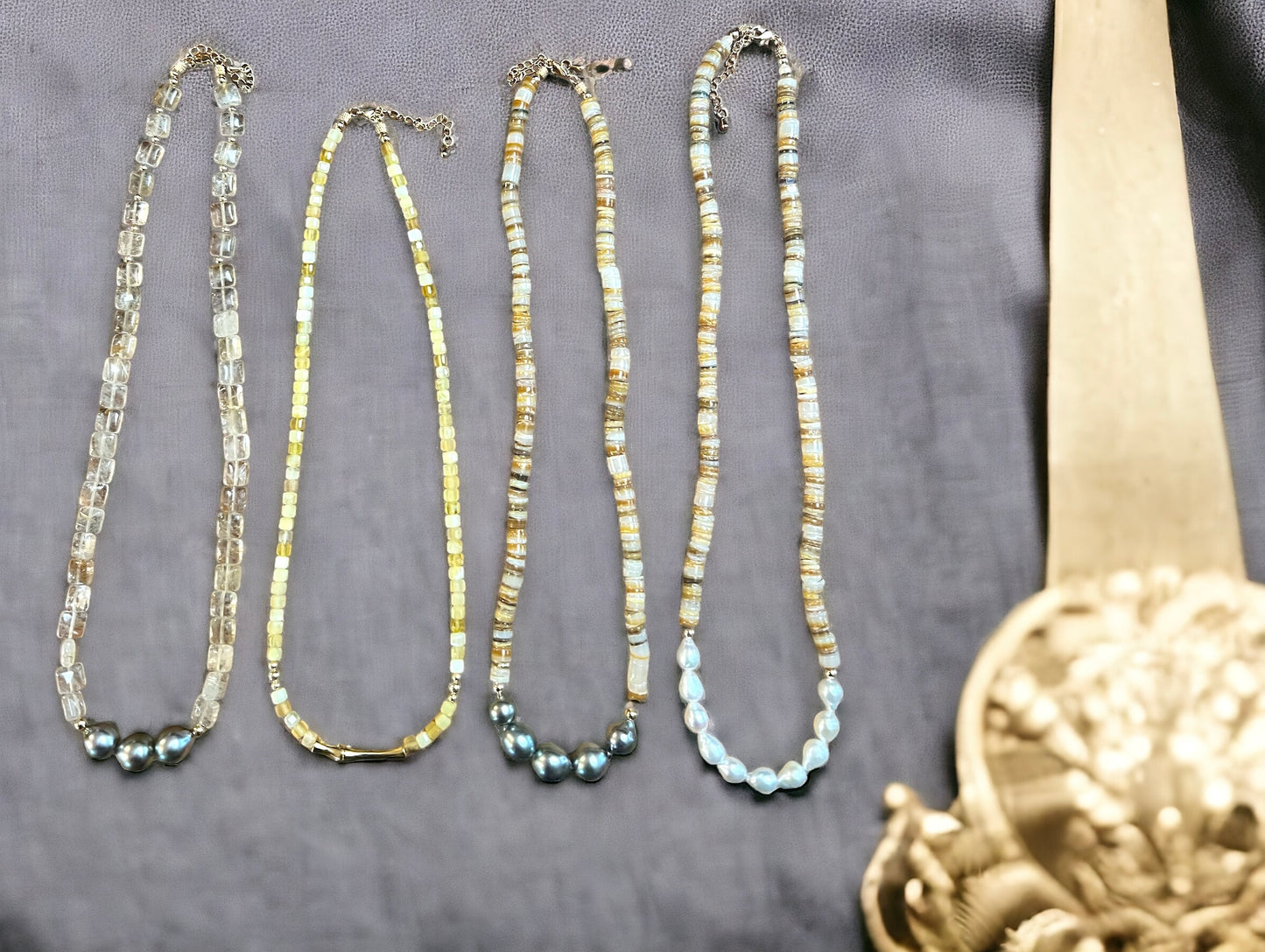 South Sea Shell and Edison Pearl Necklace