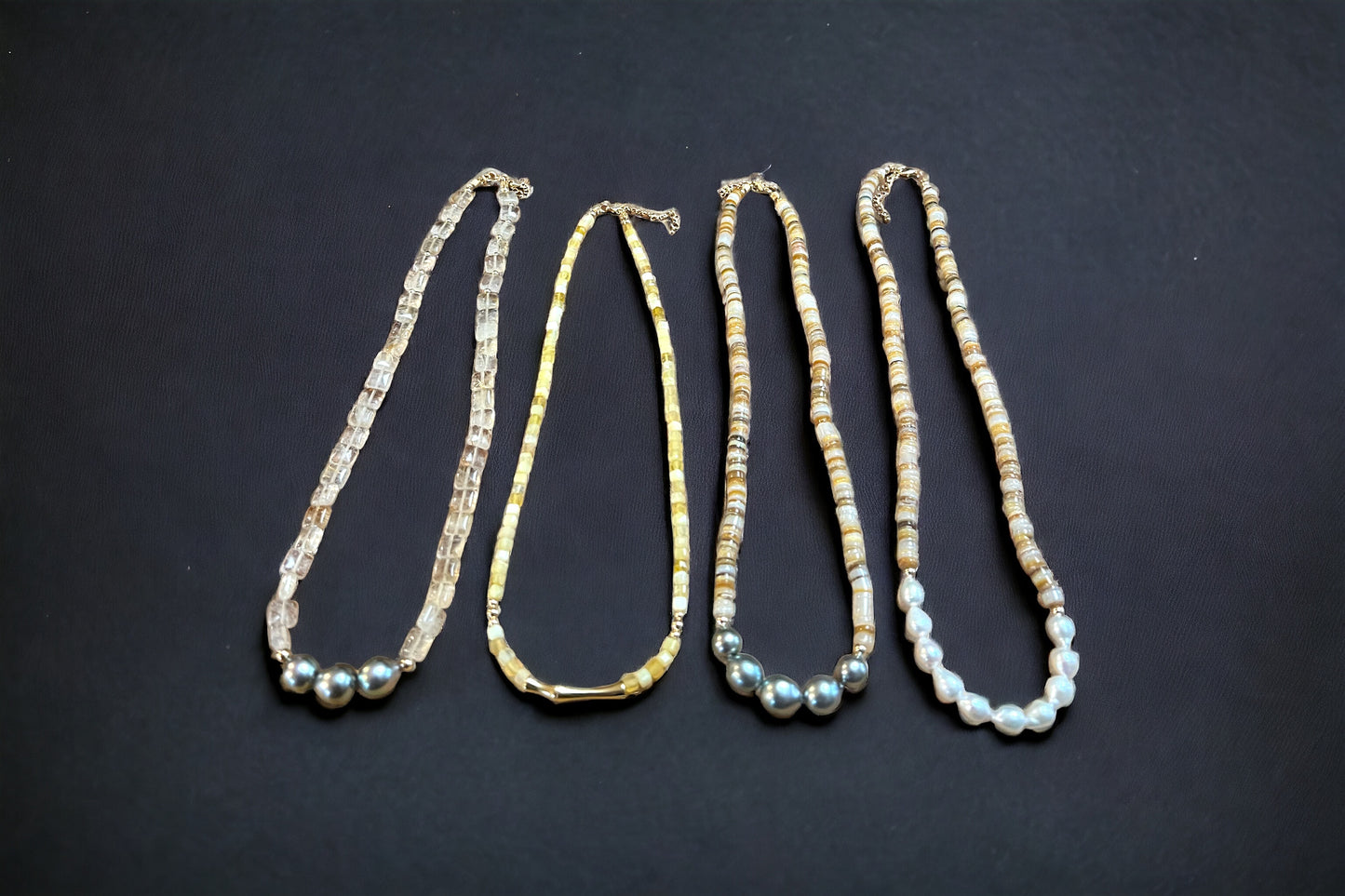 Peruvian Opal Bamboo Bar Necklace