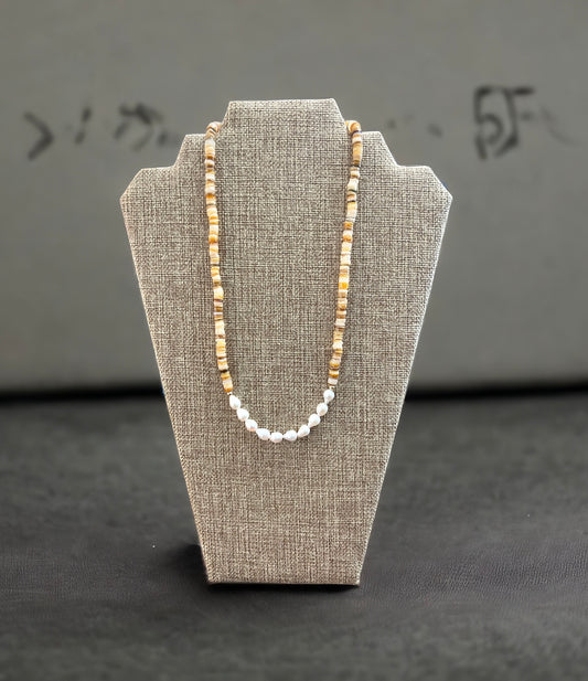 South Sea Shell and Edison Pearl Necklace
