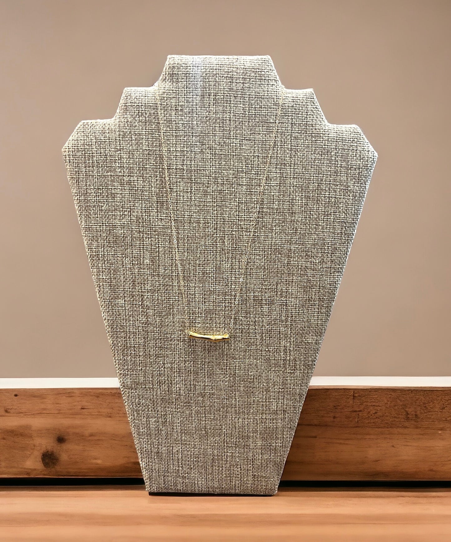 Gold Bamboo Bar Necklace