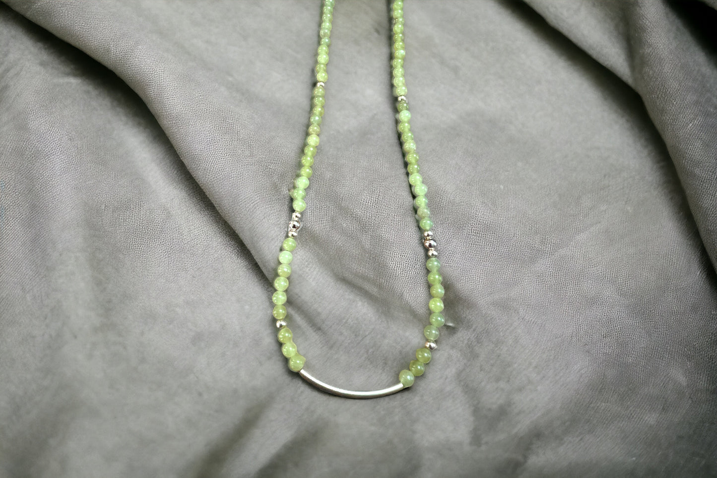 Olive Jade Bar Necklace