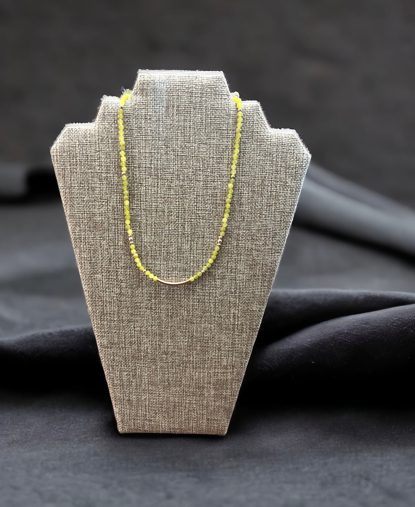 Olive Jade Bar Necklace