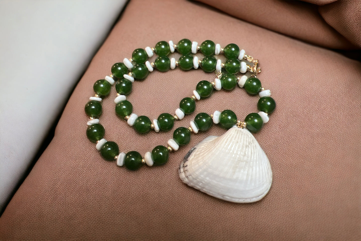Sanibel Shell and Jade Necklace
