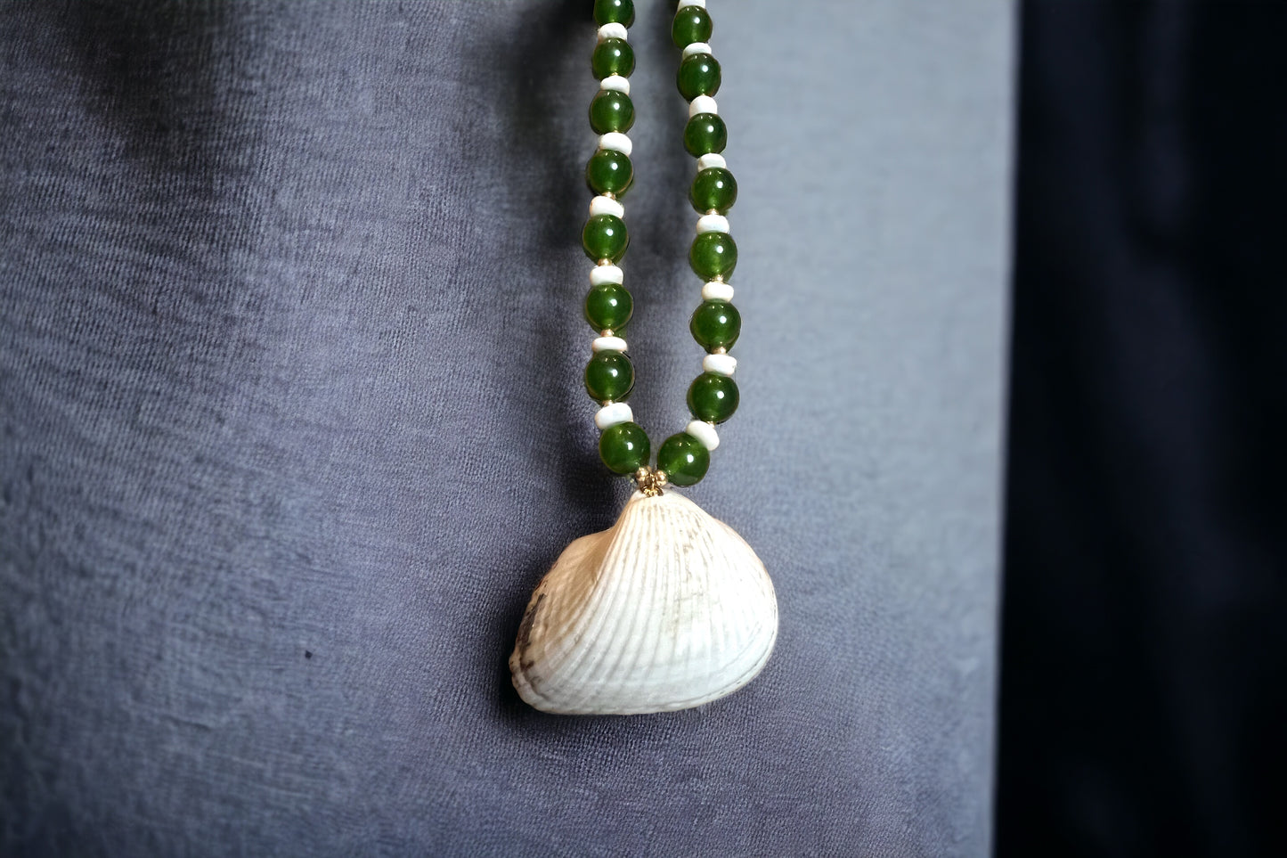 Sanibel Shell and Jade Necklace