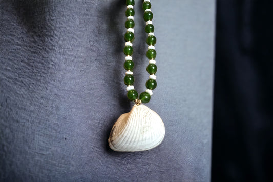 Sanibel Shell and Jade Necklace