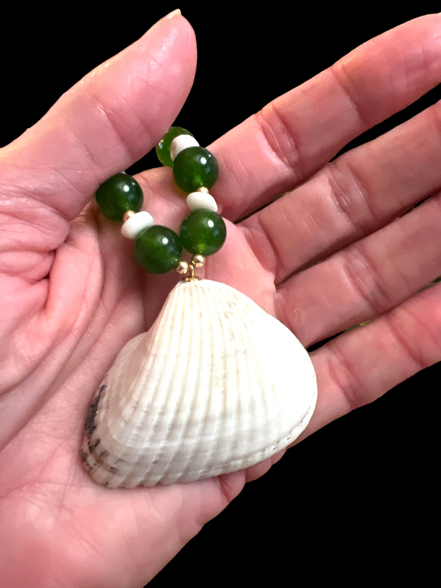 Sanibel Shell and Jade Necklace