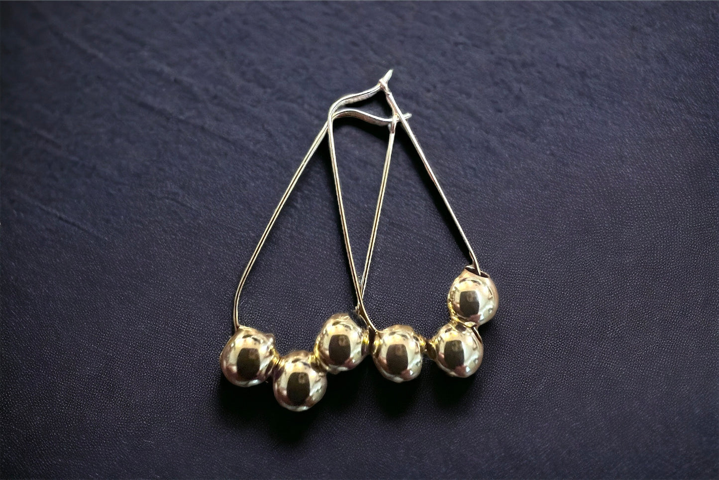 Gold Teardrop Bubble Hoops
