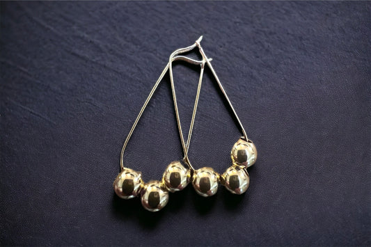 Gold Teardrop Bubble Hoops