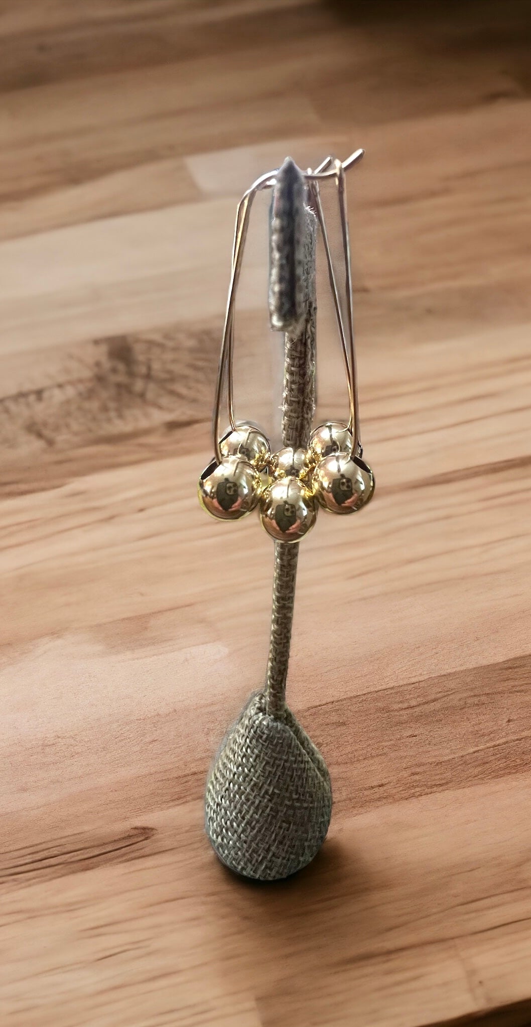 Gold Teardrop Bubble Hoops