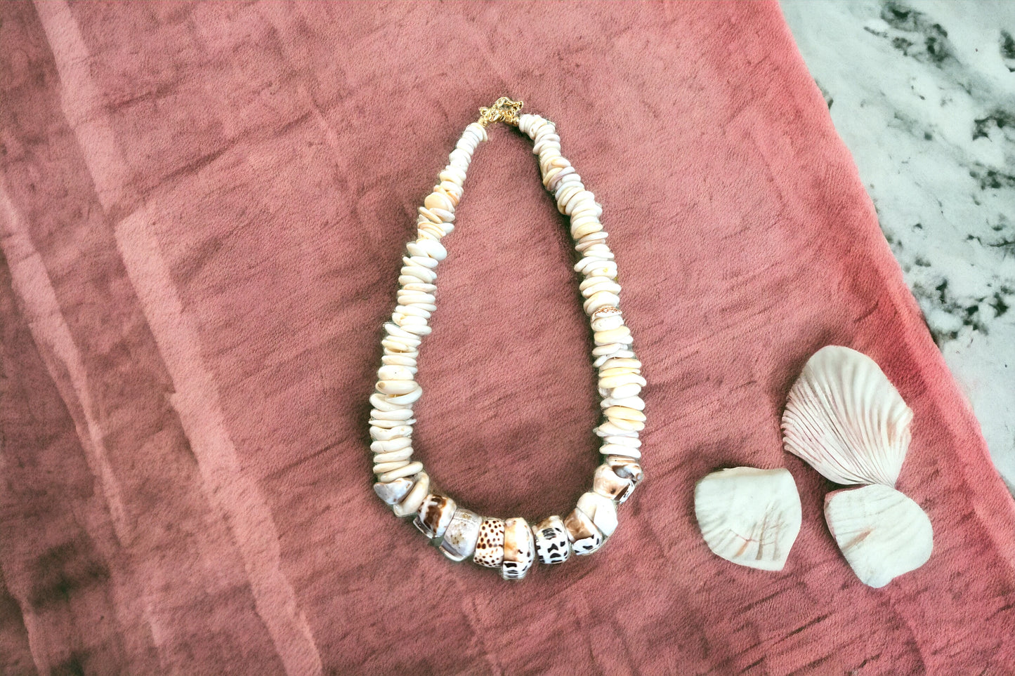 Mixed Cone & Puka Shell Necklace