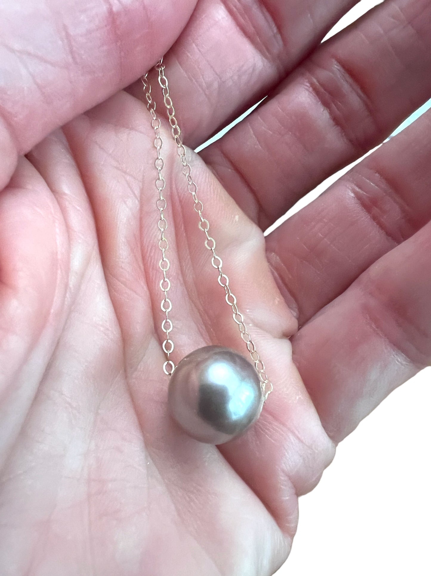 Edison Pearl Floating Necklace - Lavender