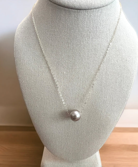 Edison Pearl Floating Necklace - Lavender