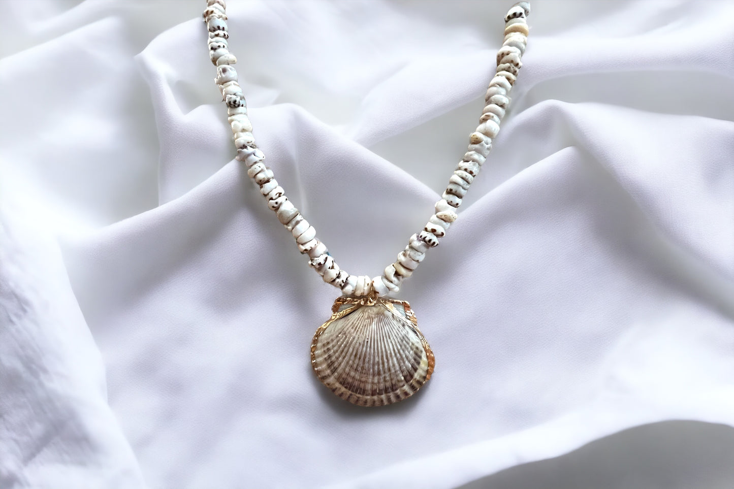Scallop & Tiger Puka Shell Necklace