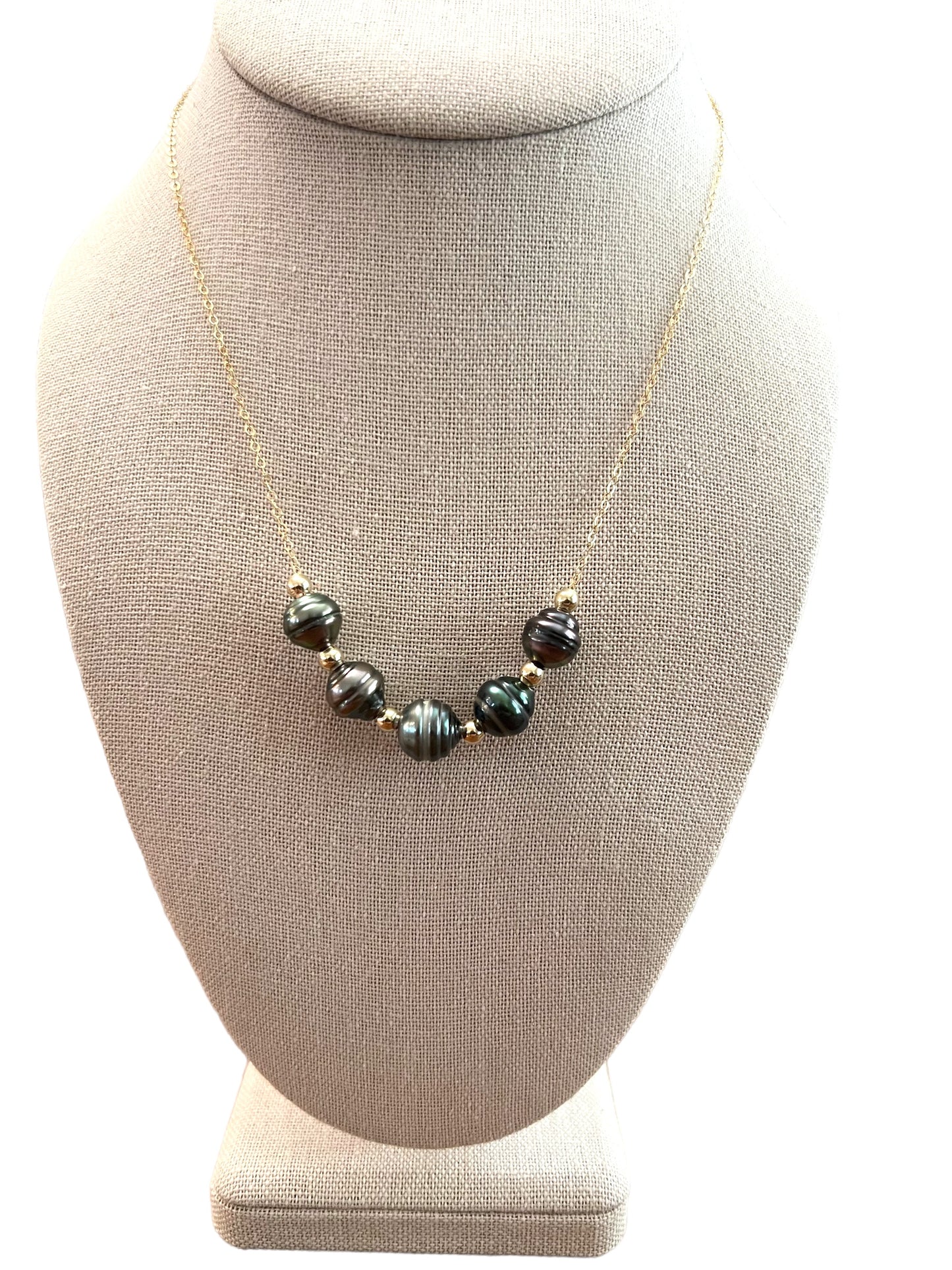 Dark Tahitian Pearl Chain Necklace