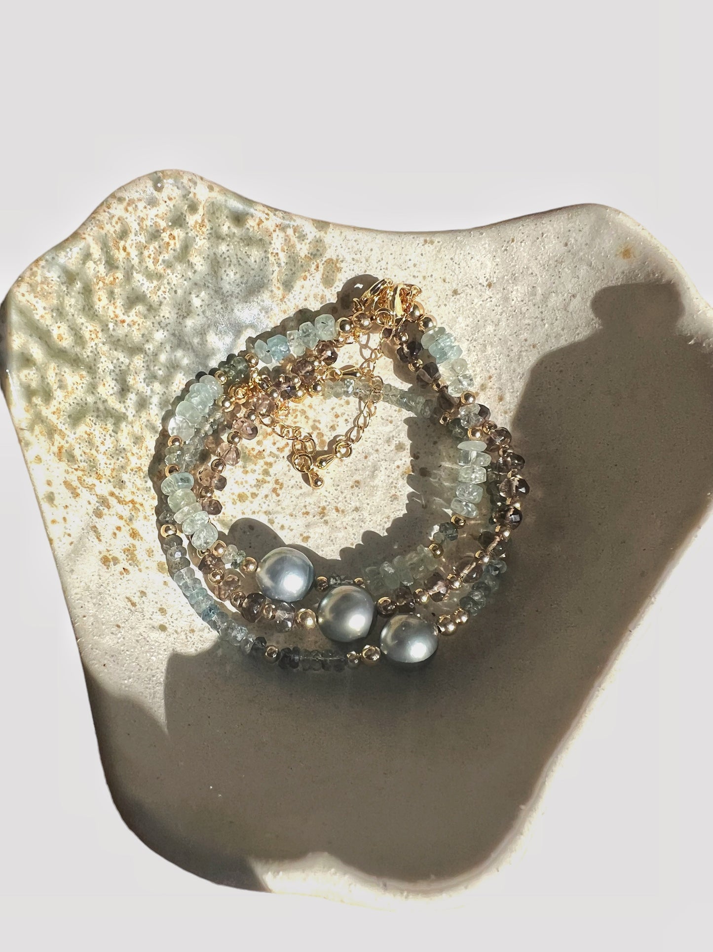 Tahitian Moss Aquamarine Bracelet