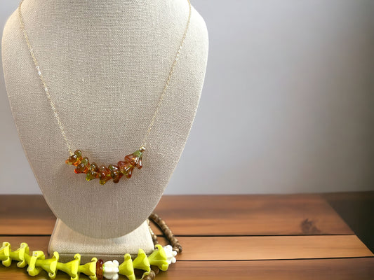 Amber & Green Pua Chain Necklace