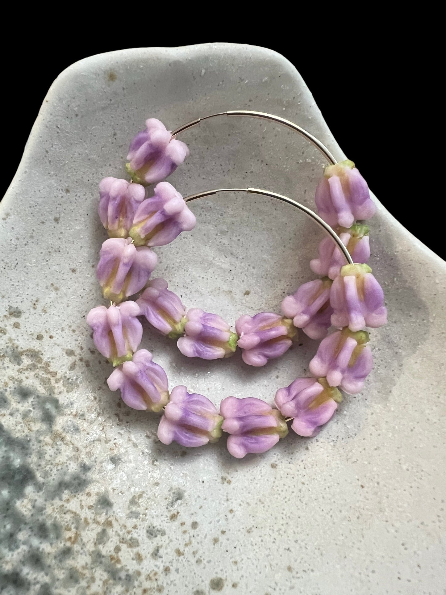 Purple Crown Flower Hoops