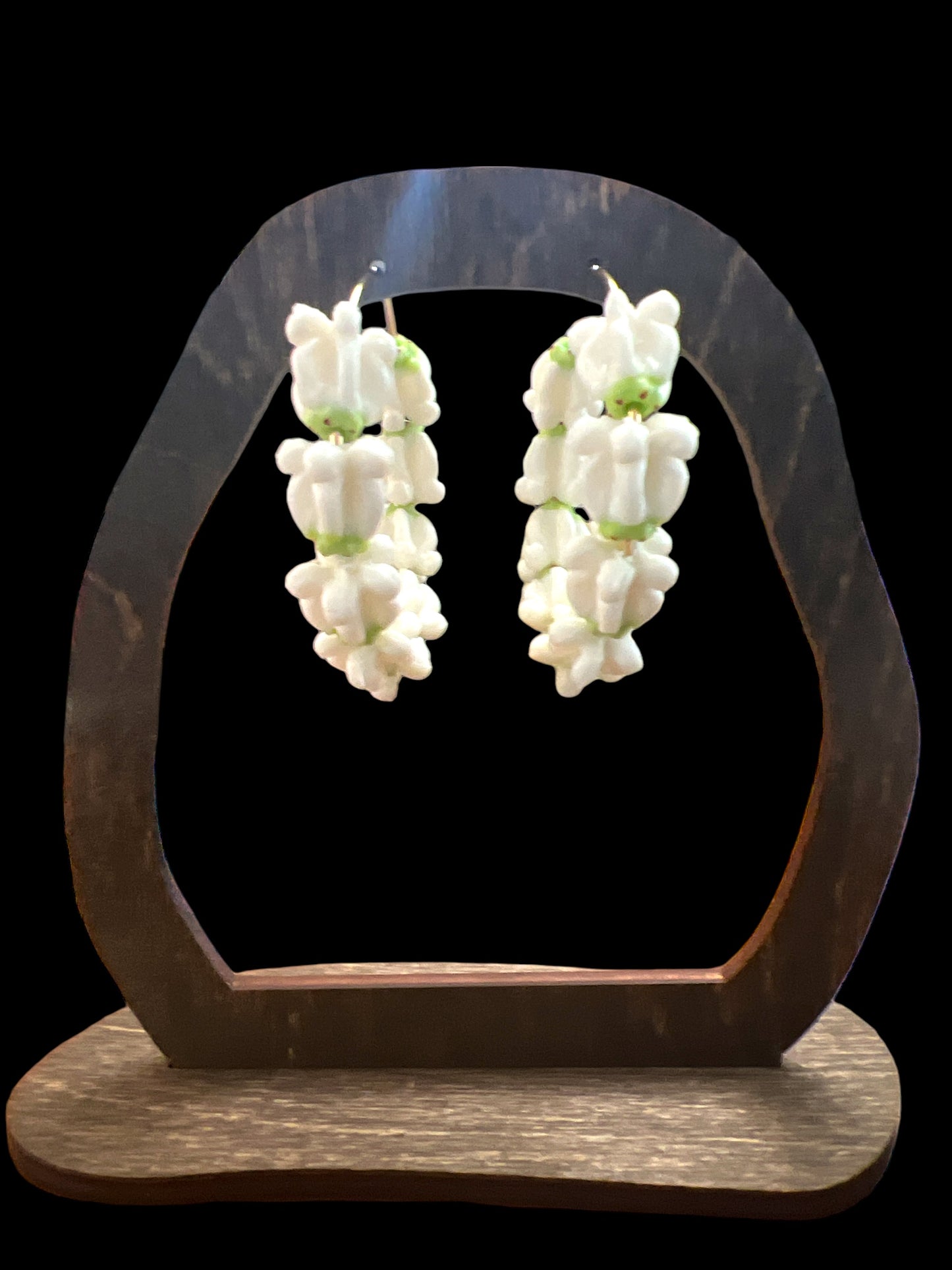 White Crown Flower Hoops
