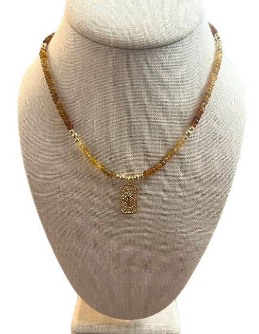 Citrine Evil Eye Choker Necklace