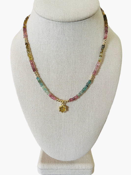 Watermelon Tourmaline Choker Necklace