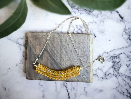 Amber Daffodil Chain Necklace