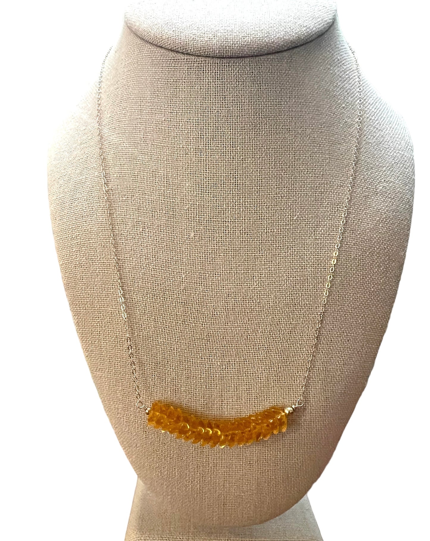 Amber Daffodil Chain Necklace