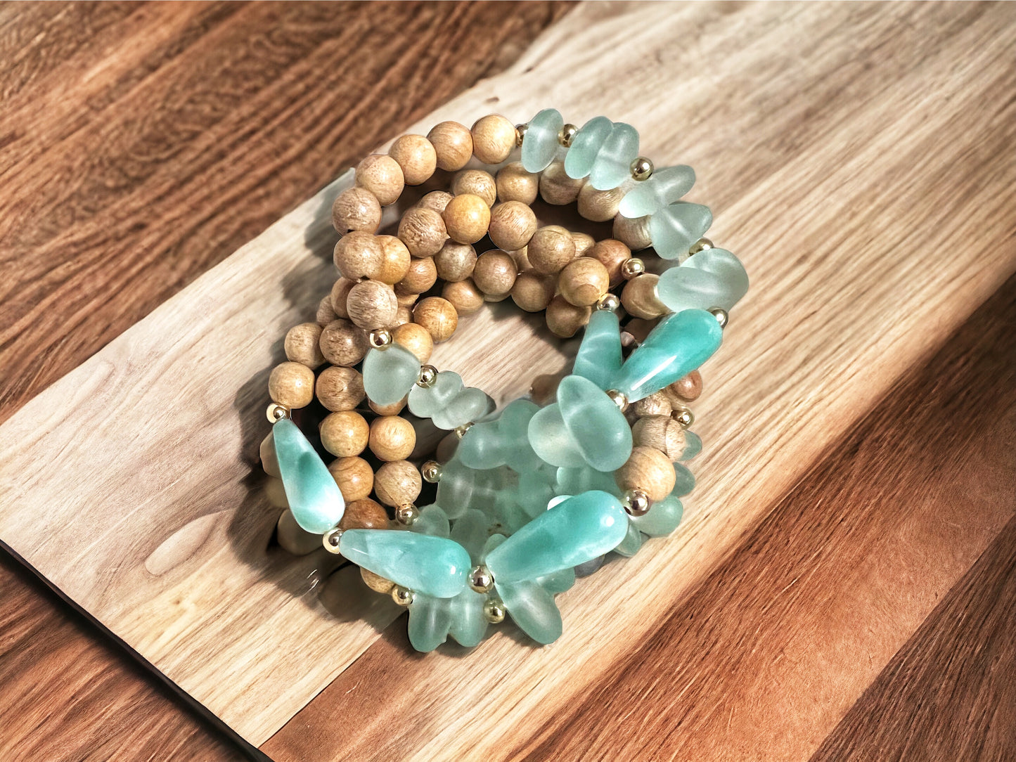 Moonstone & Sea Glass Bracelet