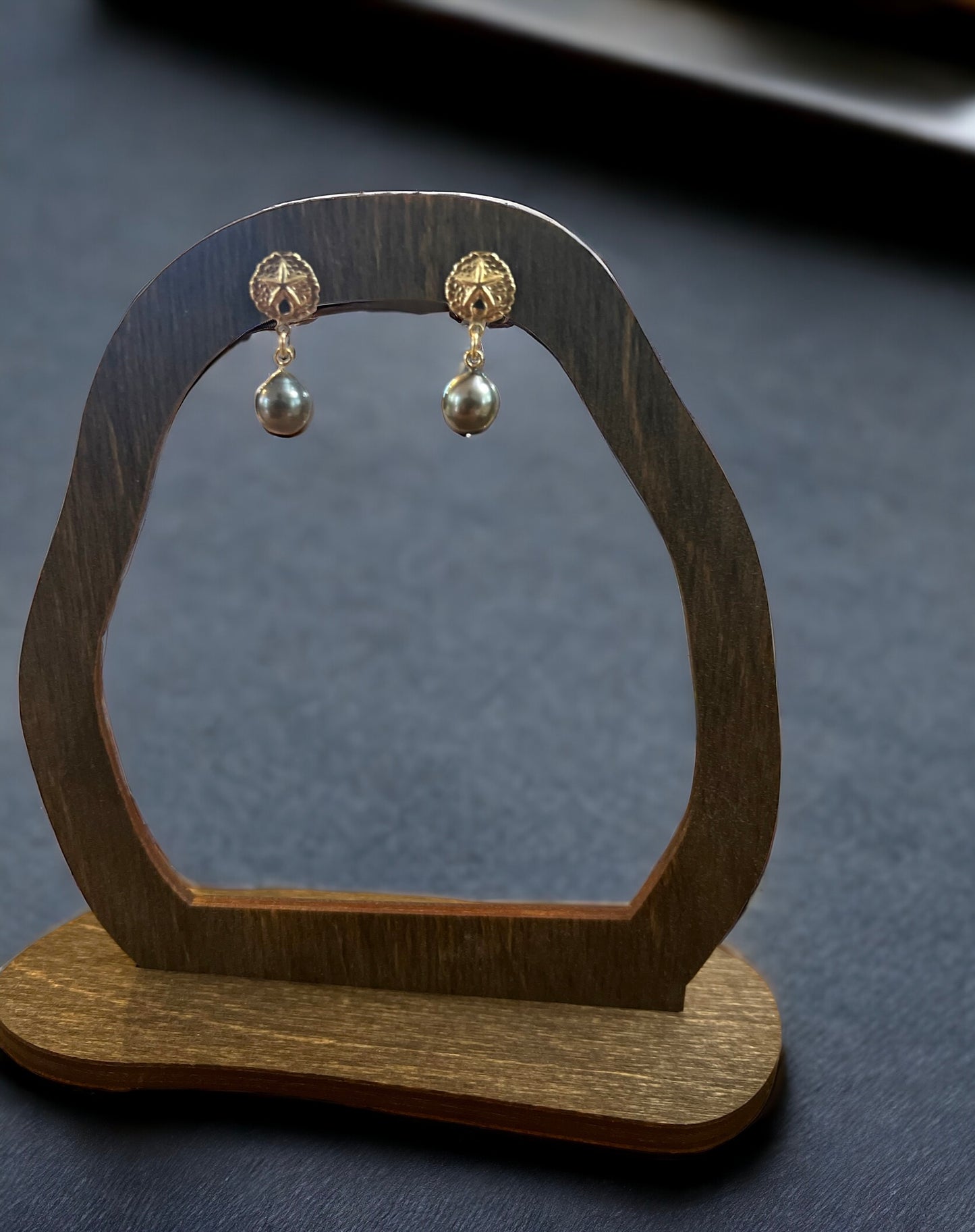 Tahitian Pearl Sand Dollar Earrings