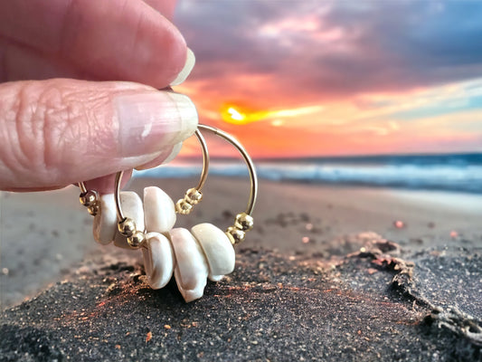 Small Puka Shell Hoops