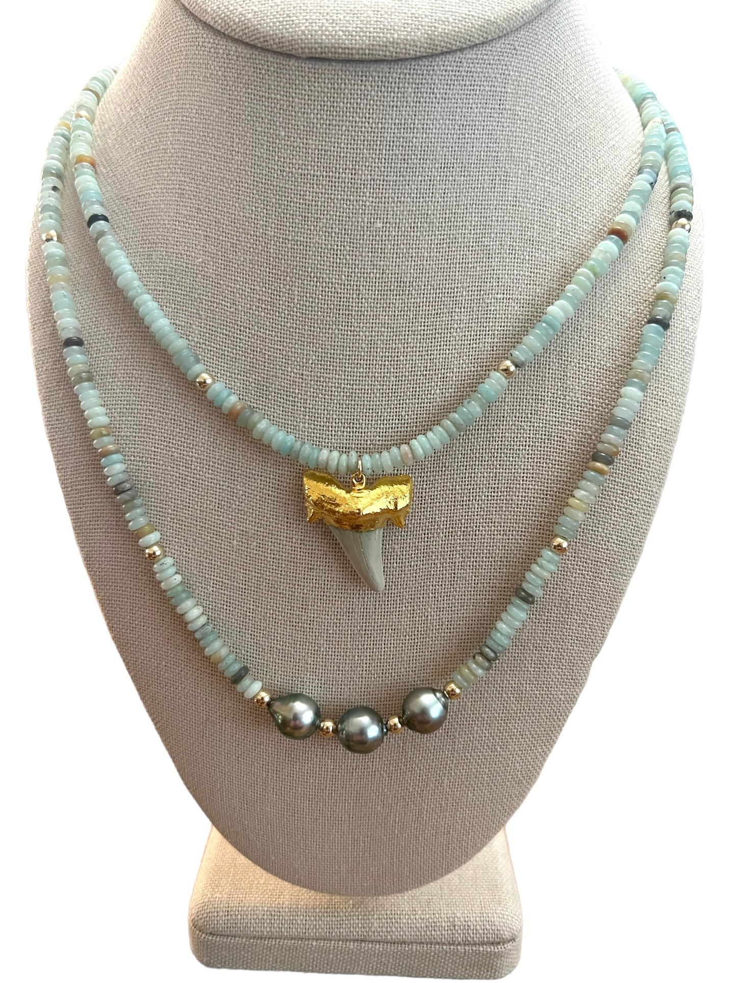 Tahitian Pearl Amazonite Necklace