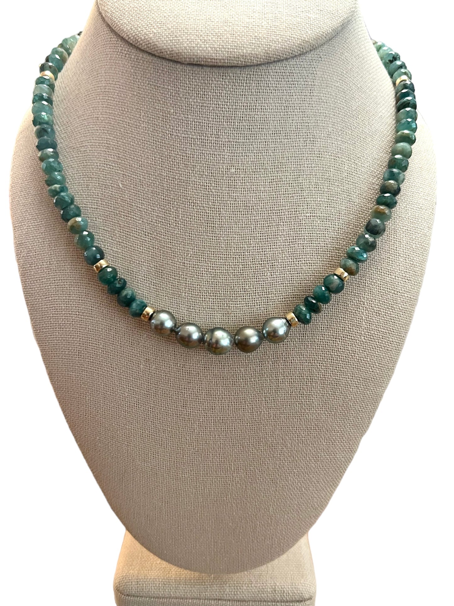 Tahitian Pearl Greenlandite Necklace