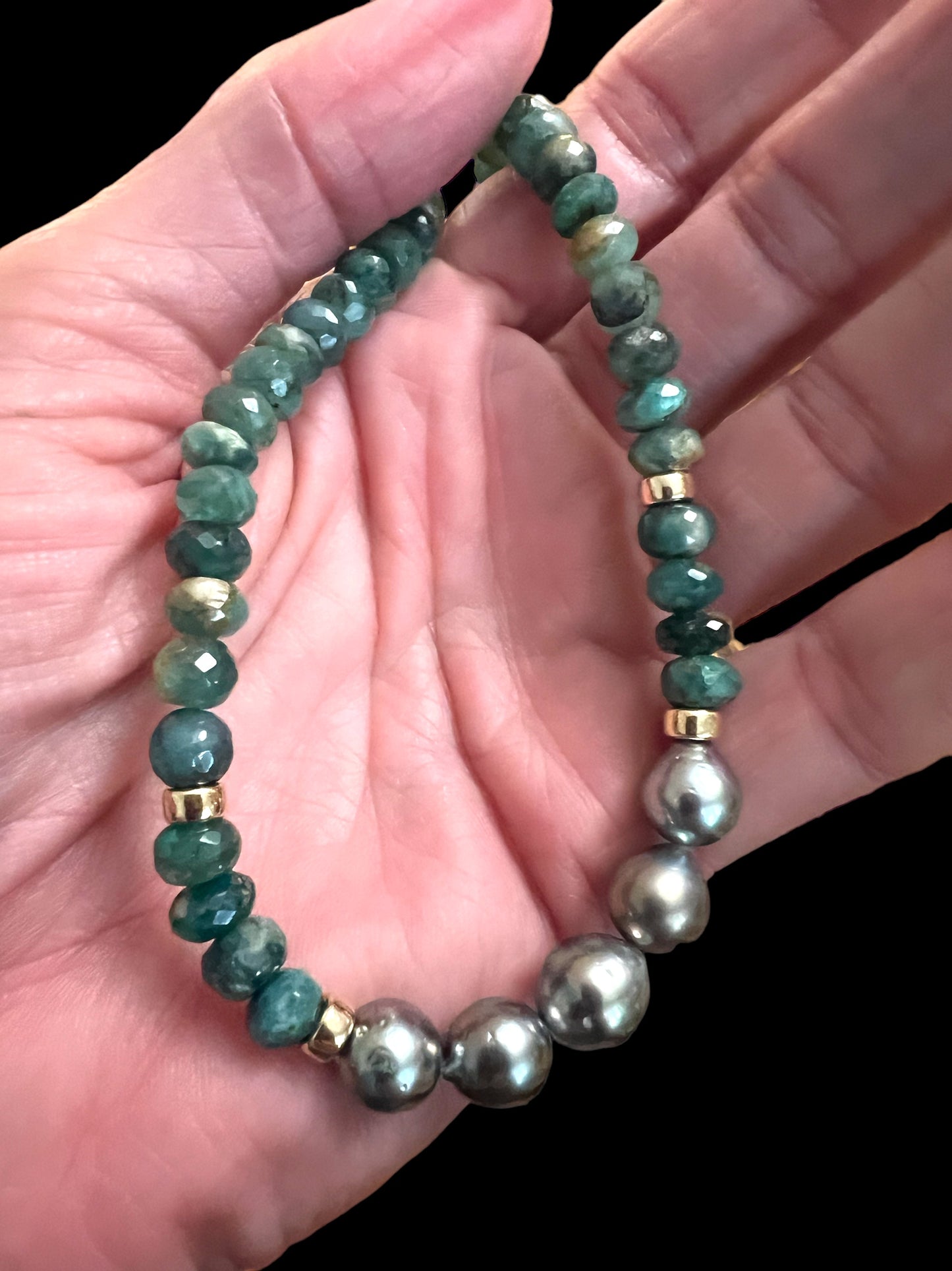 Tahitian Pearl Greenlandite Necklace