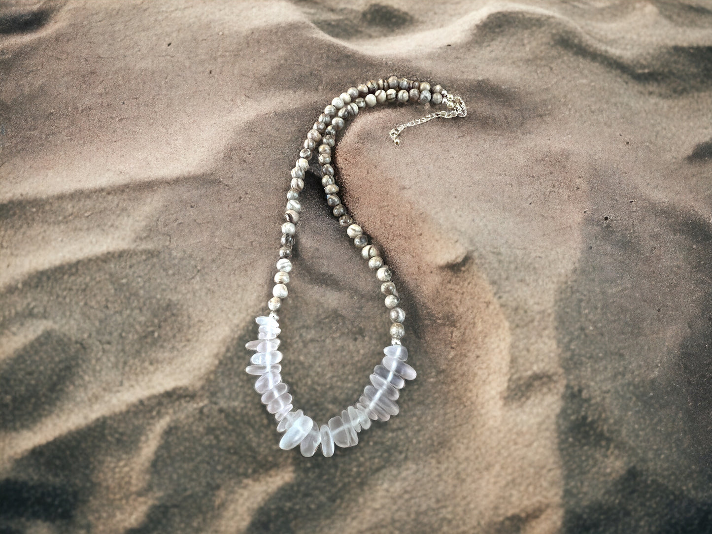 Recycled Glass & Sandalwood Necklace