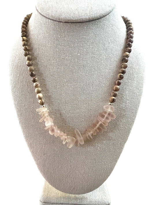 Recycled Glass & Sandalwood Necklace