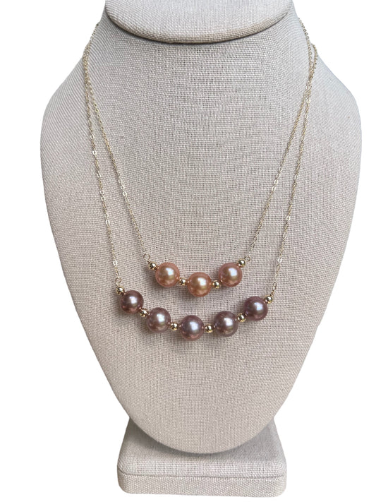 Purple Edison Pearl Chain Necklace