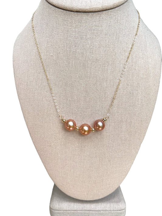 Peach Edison Pearl Chain Necklace