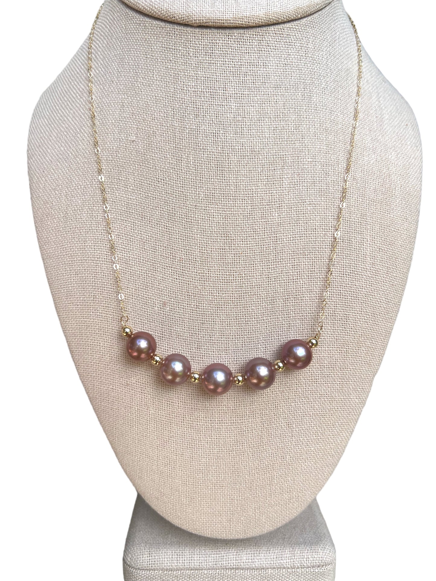 Purple Edison Pearl Chain Necklace