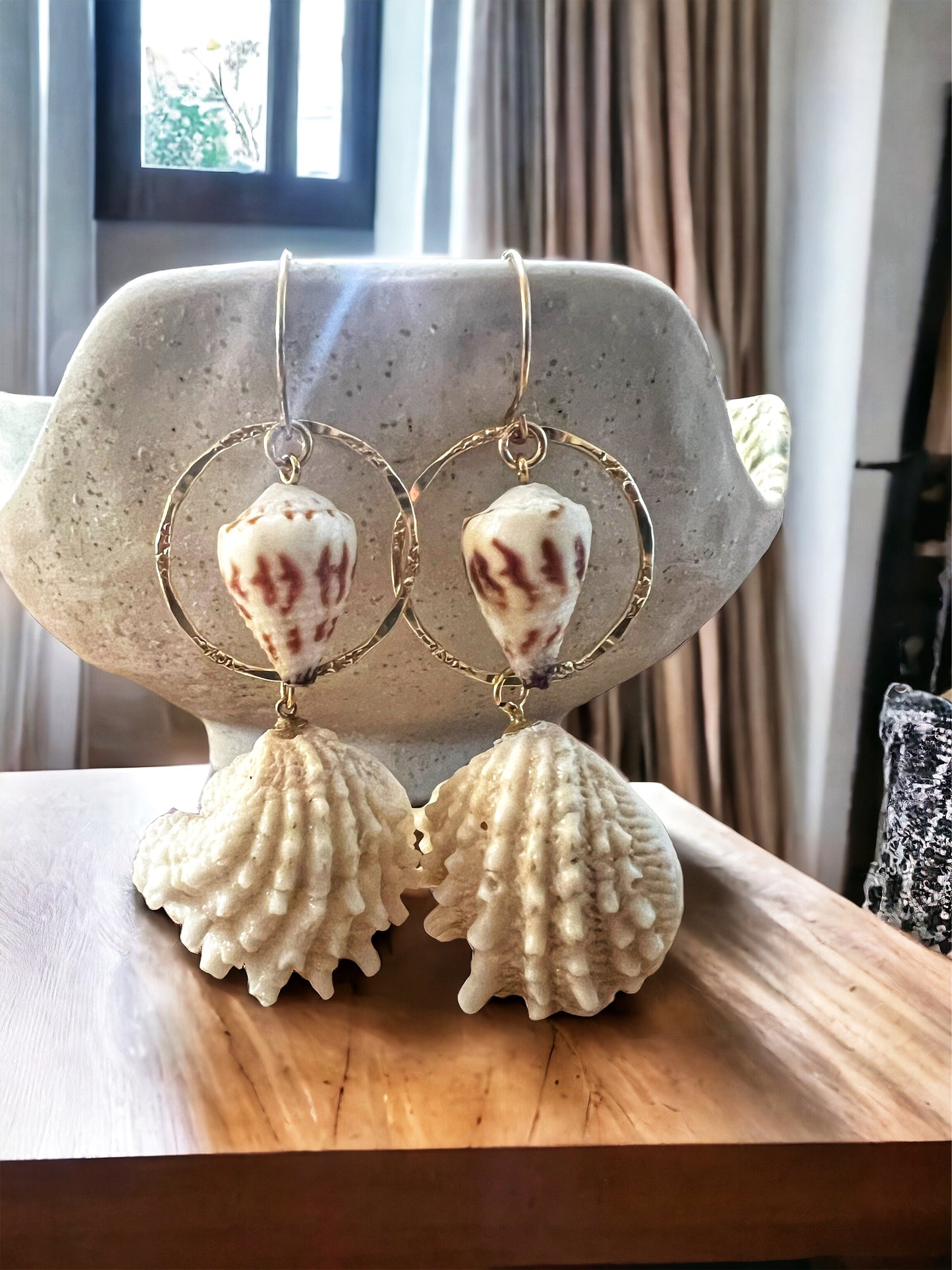 Jewel Box Shell & Sponsal Cone Shell Hoops