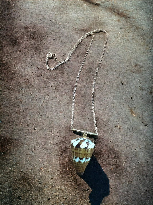 Soldier Cone Shell Chain Necklace