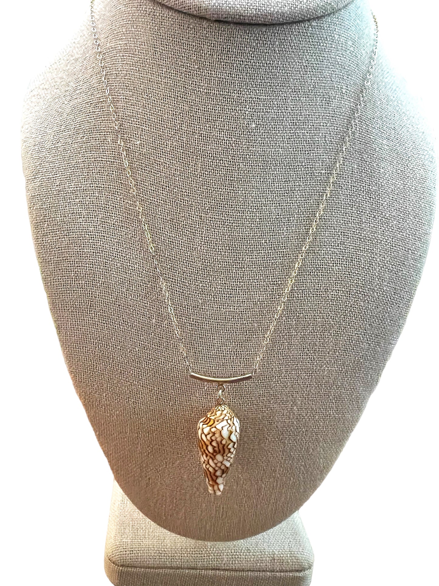 Textile Cone Shell Chain Necklace