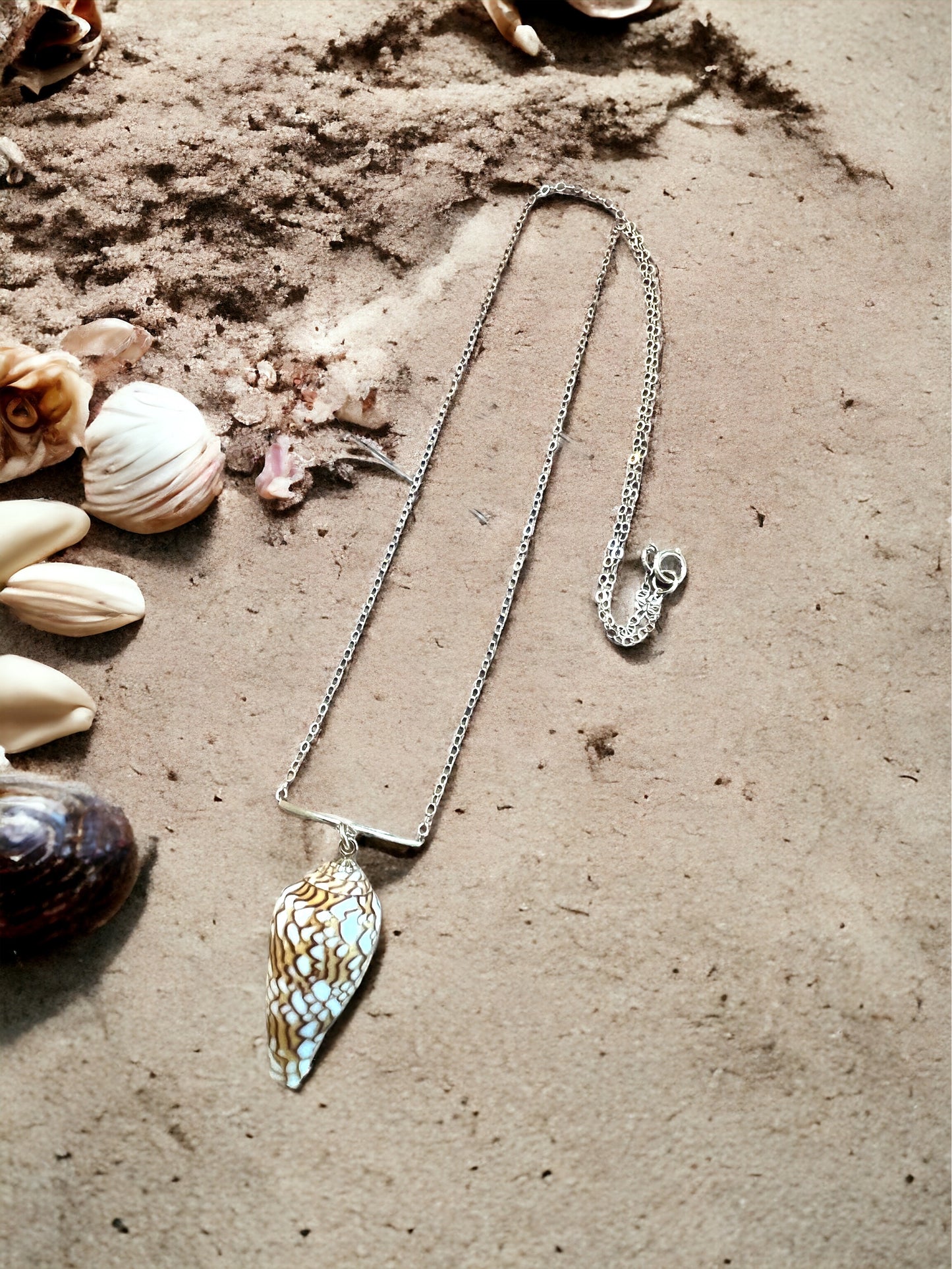 Textile Cone Shell Chain Necklace
