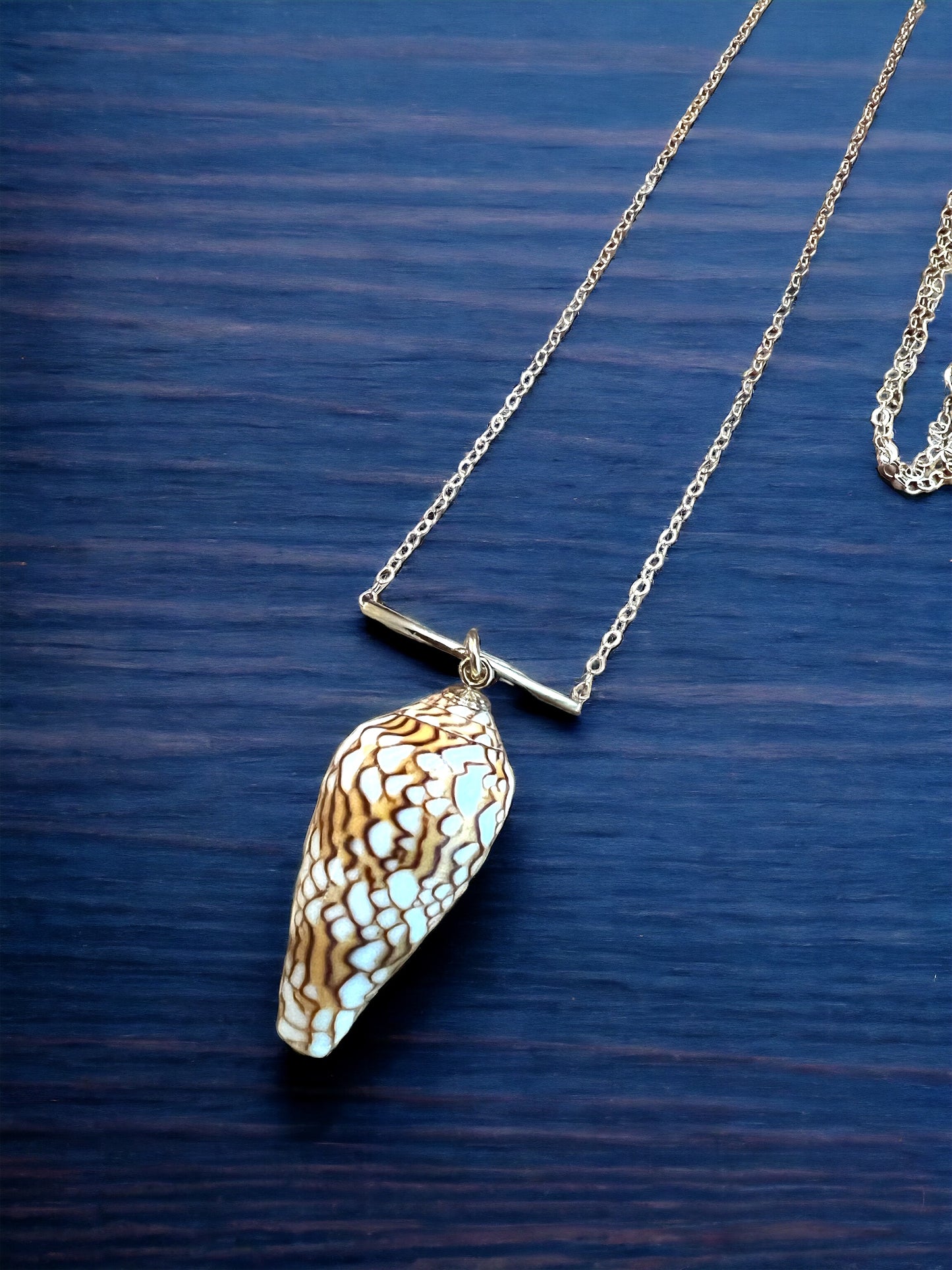 Textile Cone Shell Chain Necklace
