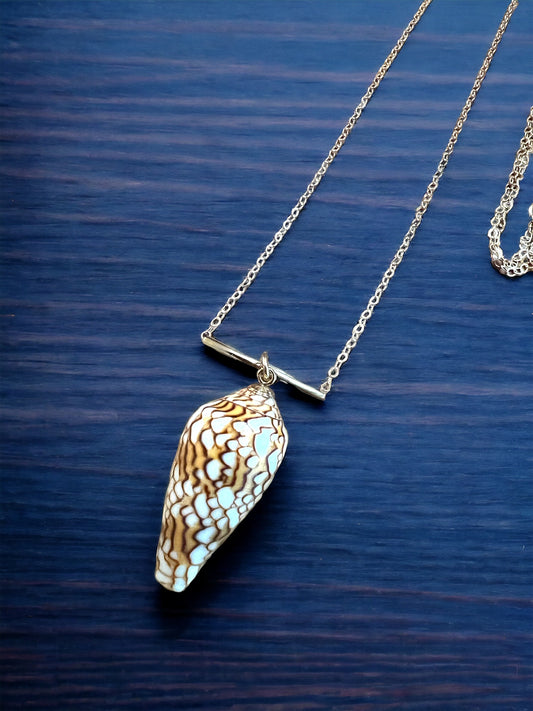 Textile Cone Shell Chain Necklace