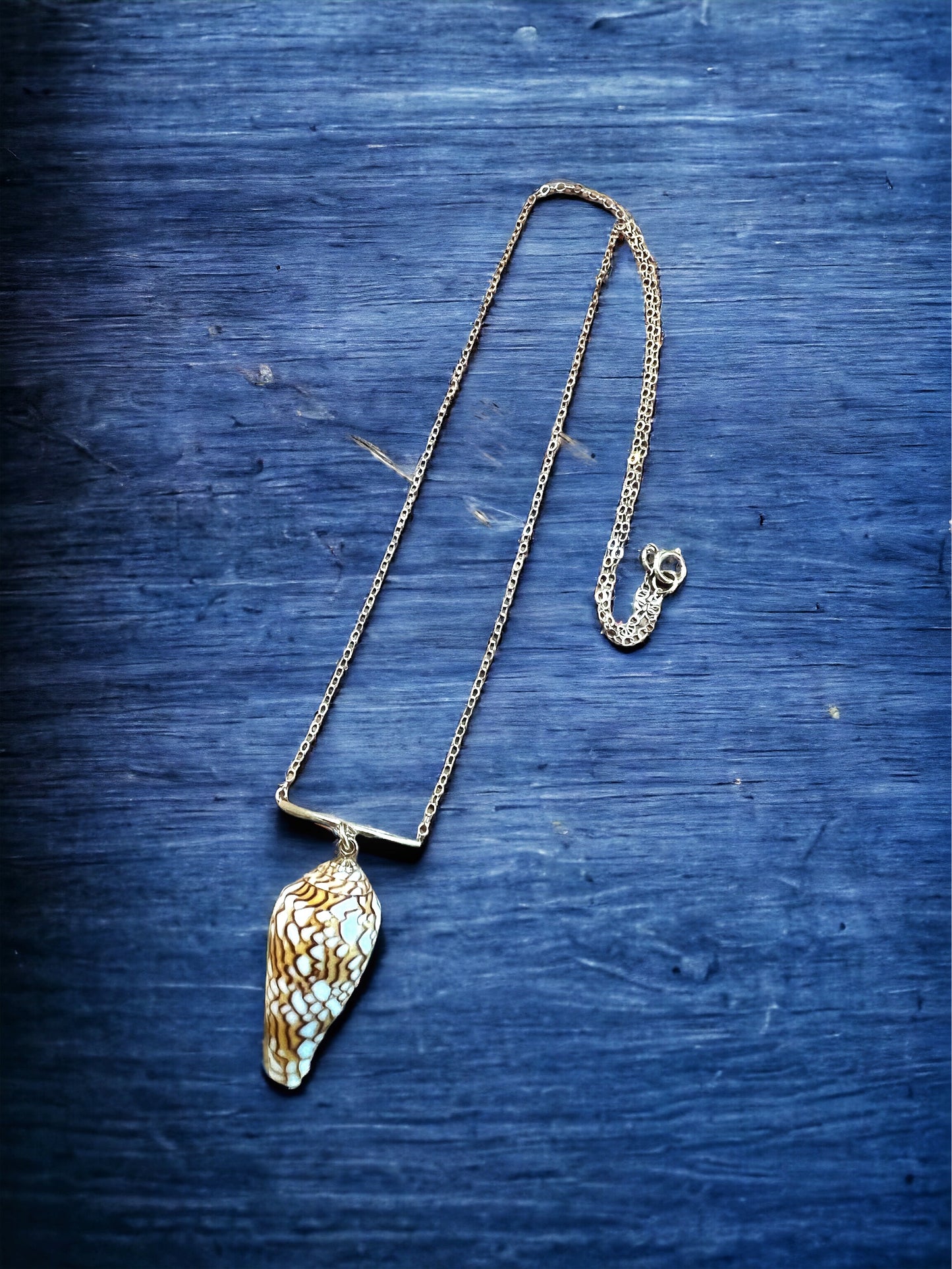 Textile Cone Shell Chain Necklace