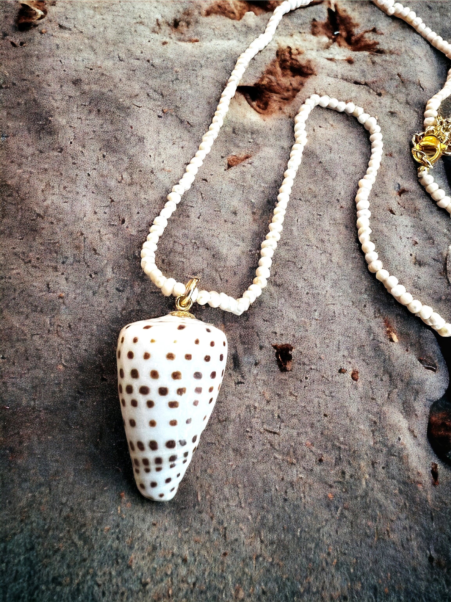 Leopard Cone Shell Pearl Necklace