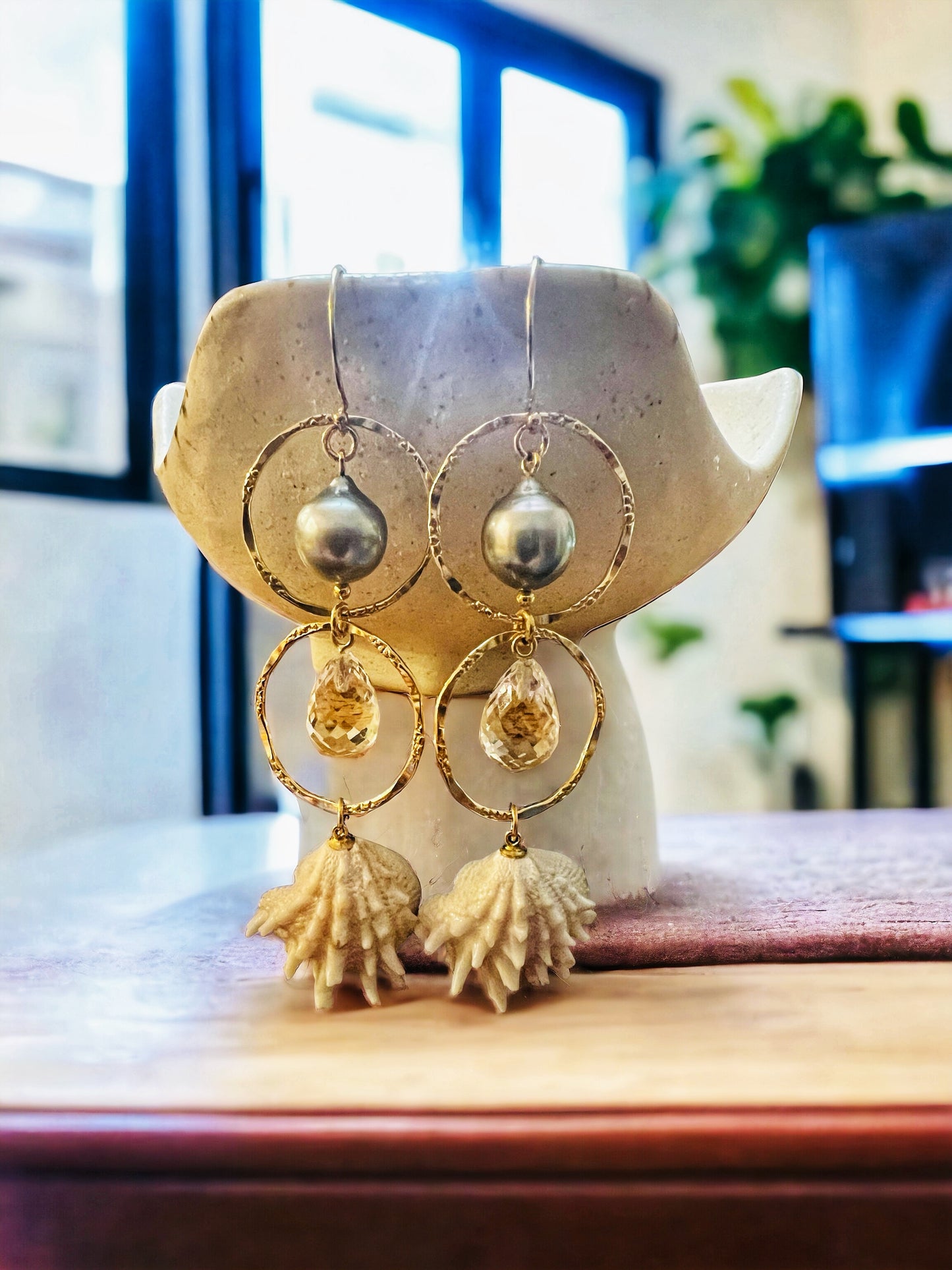 Tahitian Triple Decker Hoop Earrings