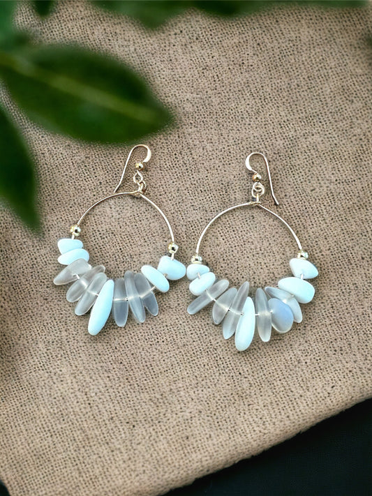 Manini Wanderer Hoops - Double Sea Glass