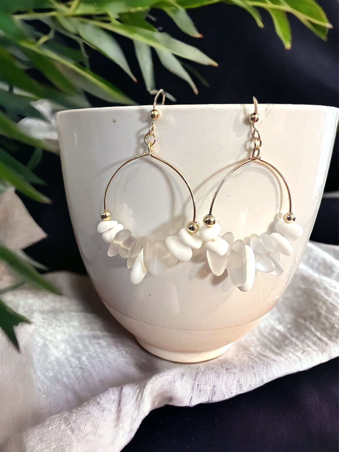 Manini Wanderer Hoops - Double Sea Glass